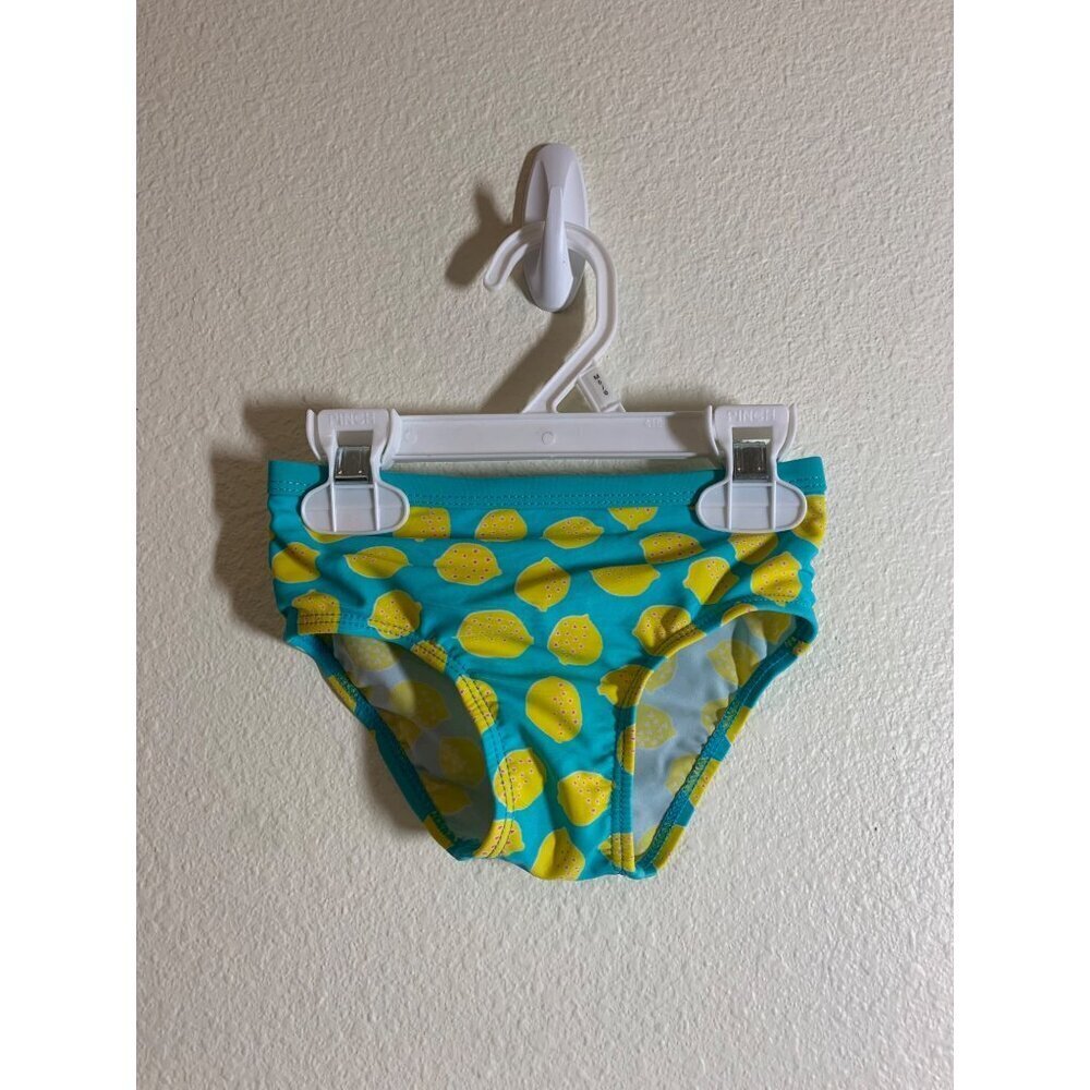 Koala Kids Lemon Print Swimsuit Bottom Baby Girls Size 9-12 Months Blue AC1